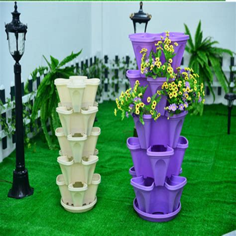 Hydroponics Stacking Pots Vertical Gardening Diy Planters
