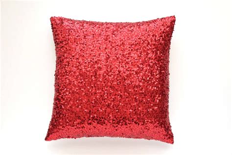 20 X 20 Red Sequin Pillow Cover Decorative