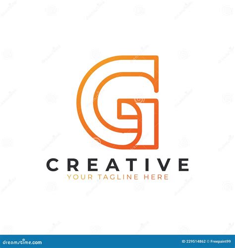 Initial Letter G Line Logo Design Geometric Line Style Graphic