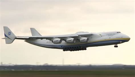 Worlds Largest Cargo Aircraft Antonov An 225 Mriya Lands In