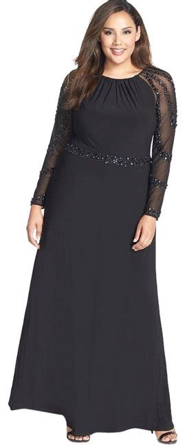 Marina Black Beaded Evening Gown Long Formal Dress Size 16 Xl Plus 0x