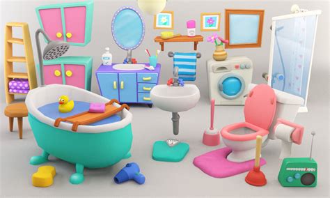 Check out our cartoon bathroom selection for the very best in unique or custom, handmade pieces from our принты shops. Cartoon Bathroom Package 3D asset | CGTrader