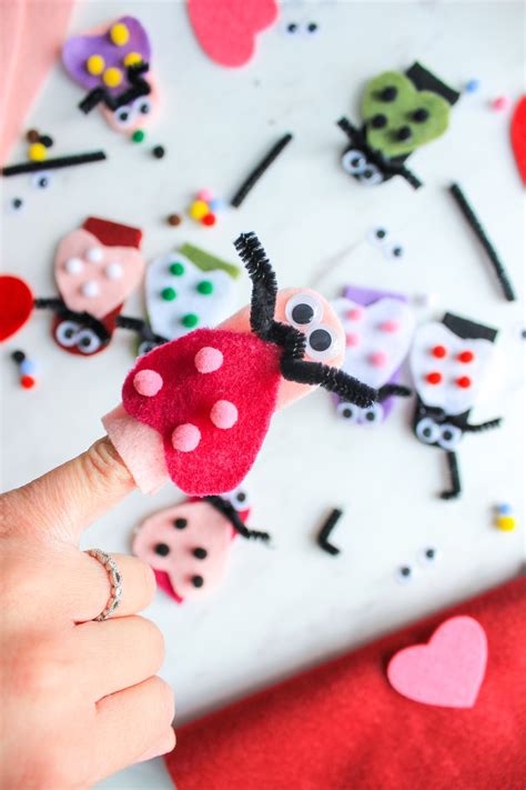 Felt Love Bug Finger Puppets Marina Makes