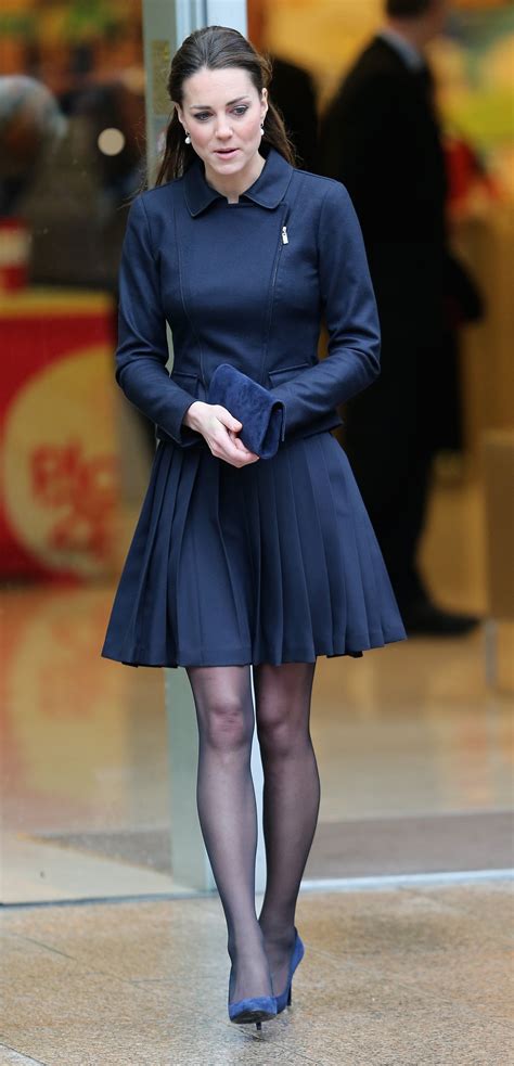 Kate Middleton In A Navy Dress Another Day Another Fabulous Hat For
