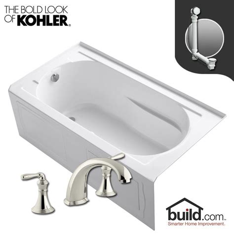 The style of this bath draws its inspiration from the 1990s american architecture, giving it a very classic look. Kohler K-1357-GLA/K-T398-4 | Bathtub, Tub, Whirlpool bathtub