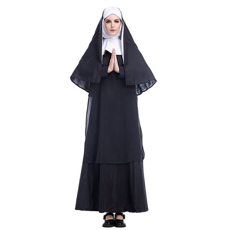 hot 2017 halloween costume women sexy nun sister european religious preacher priest costumes men