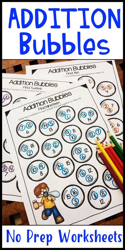 Addition Worksheets Bubbles Activity For Addition Facts Practice