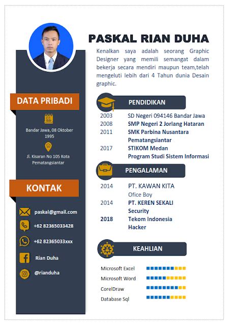 Contoh Desain Cv Lamaran Kerja Kreatif Goliketrik