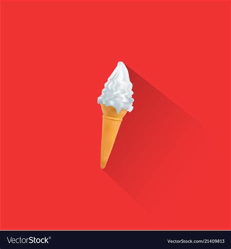 Ice Cream And Cone On Red Background Eps File Vector Image