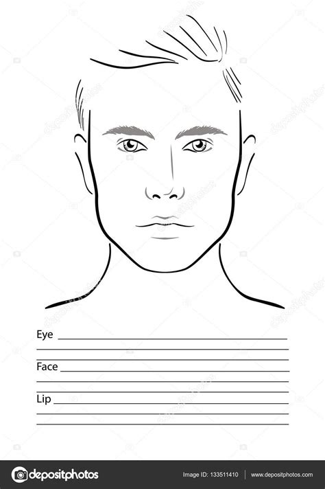 Gráfico Facial Maquiagem Artista Em Branco Modelo Ilustração Vetorial