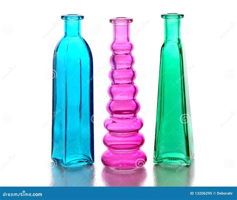 Three Glass Bottles Stock Image Image Of Green Bottles 13206295