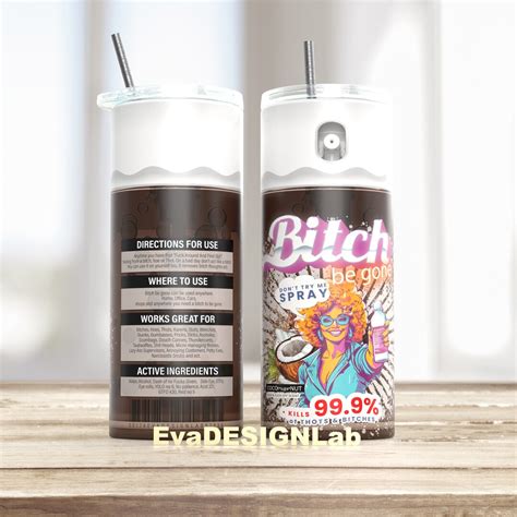 Coconut Flavour Bitch Be Gone Spray Tumbler Wrap Png Design Free