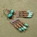 Turquoise Earrings Chandelier Earrings Copper Earrings