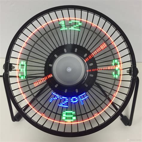 Newest Usb Fan Clock With Temperature Display Metal