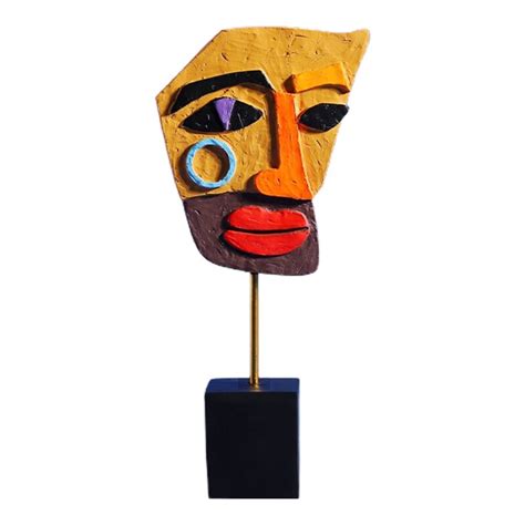 Creative Human Face Head Statue Abstract Human Face Sculpture For Home