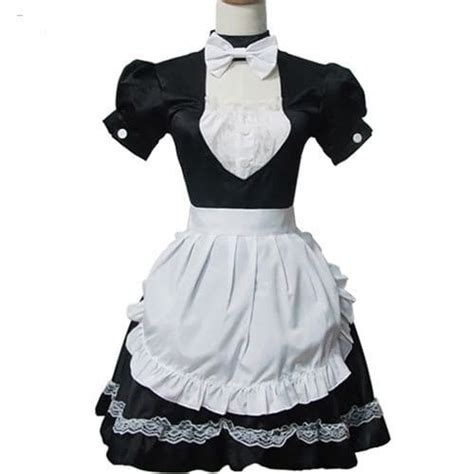 Déguisement Costume Cosplay Robe Maid Jupe Tablier Taille Dentelle