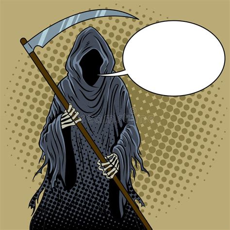 Grim Reaper Pop Art Vector Illustration Stock Vector Illustration Of