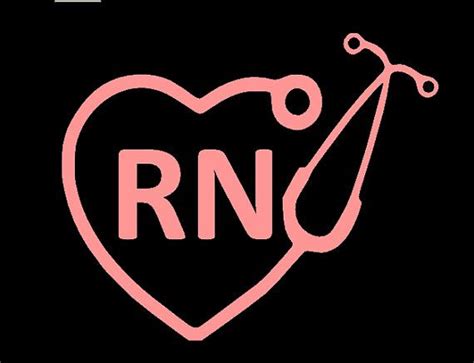 Rn Registered Nurse Heart Stethoscope Decal 3 By