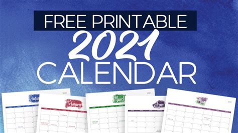 2021 Calendar Printable With Holidays And Observances