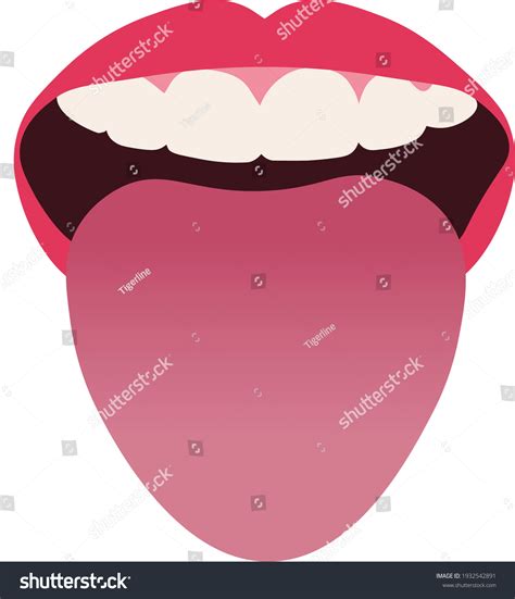 Open Mouth Tongue Sticking Out Stock Vector Royalty Free 1932542891