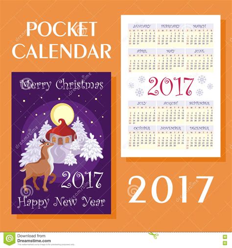 Christmas Calendar 2017 Stock Vector Illustration Of House 78906277