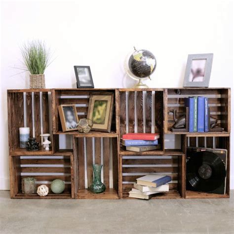 Learn how to build a diy rustic bookshelf with crates and reclaimed pallets with this tutorial and free building plans by jen woodhouse. Glue together a few Knagglig crates for a cheap bookshelf ...