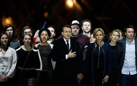 French President Elect Emmanuel Macron Speaks During A Victory