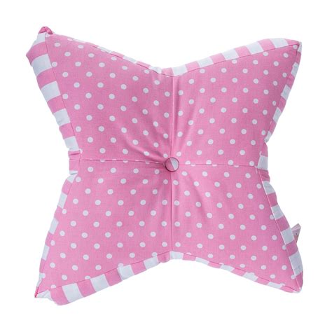 Pink Polka Dots Star Floor Cushion