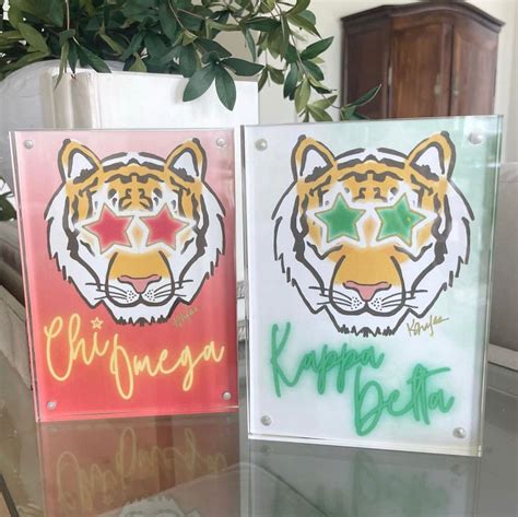 Digital Chi Omega Tiger Mascot Printable Art Etsy