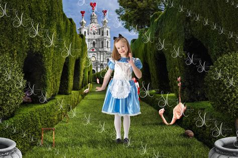Alice In Wonderland Castle And Croquet Digital Backgrounds Etsy