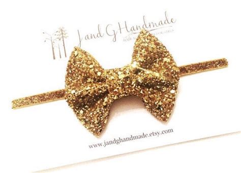 Babychildgirls Gold Glitter Headbandhair Clip Baby Hair Bow