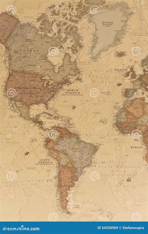 Mapa Geogr Fico Antiguo Las Am Ricas Imagen De Archivo Imagen De