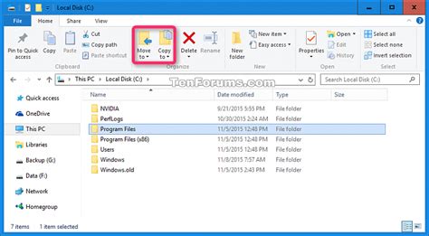 Add Copy To Folder And Move To Folder Context Menu In Windows 10