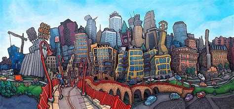 Downtown Minneapolis Original Painting Michael Birawer