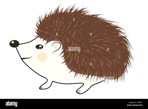 Adorable Hedgehog In Modern Flat Style Cool Little Gray Hedgehog In