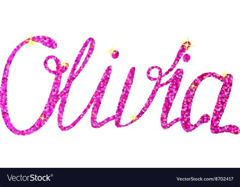 Olivia Name Lettering Tinsels Royalty Free Vector Image