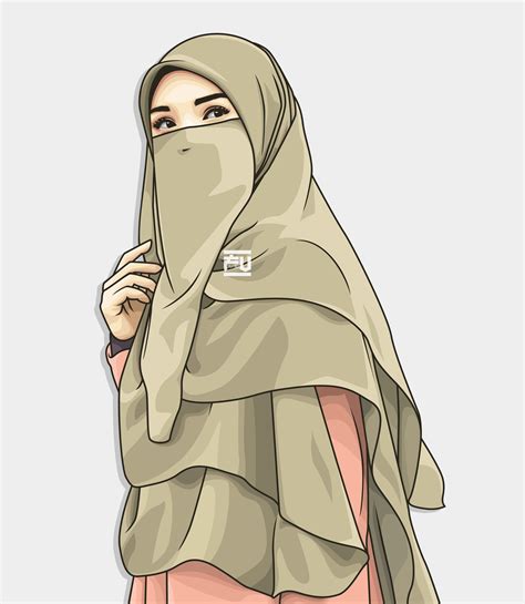 Hijab Vector Niqab Ahmadfu22 Hijab Cartoon Niqab Cartoon Anime