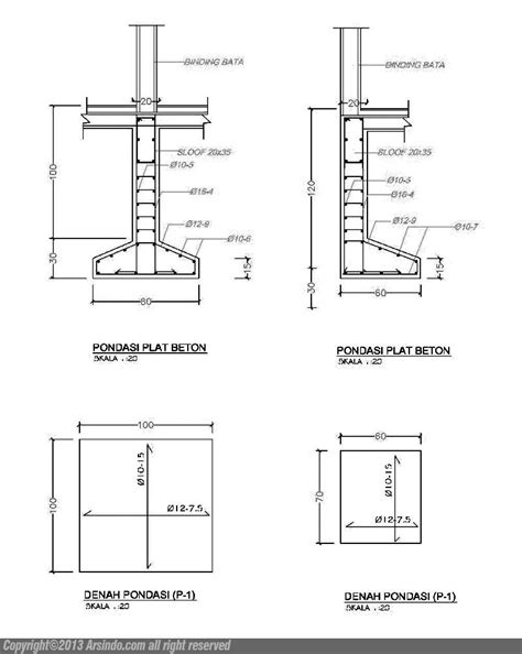 Gambar Pondasi Plat Beton Setempat Gambar Arsitektur Teknik Sipil