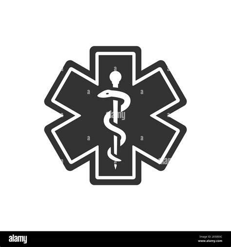 First Aid Medical Emergency Vector Symbol Rod Of Asclepius Or