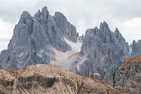 Tall Towers Of Cadini Di Misurina In Dolomite Alps Stock Photo Image