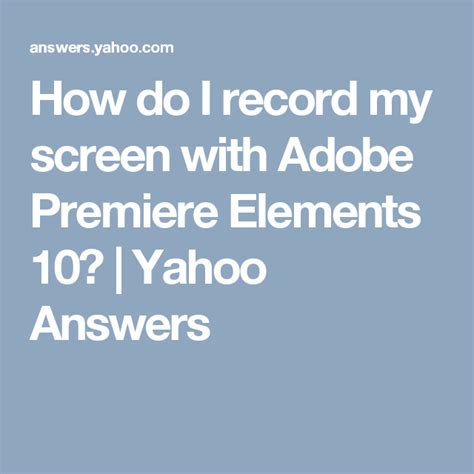 To practice a little with the program i took a slideshow from proshow gold, created a video file, and opened it with app. How do I record my screen with Adobe Premiere Elements 10 ...