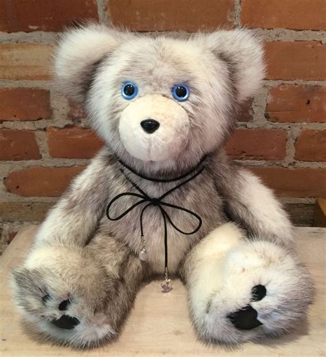 Fur Bears Frances The Black Cross Mink Fur Teddy Bear By