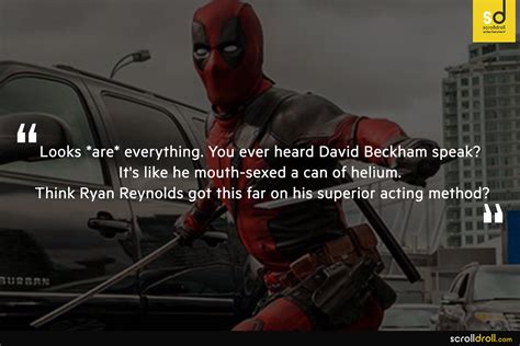 seeing deadpool's scarred face for the first time after a brief adjustment period and a deadpool: 14 Quotes From Deadpool Prove He Is The Most Humorous Superhero