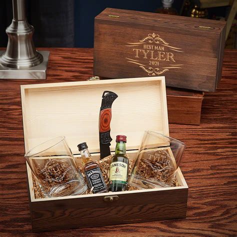 While we await beautiful bouquets and gifts that sparkle, isn't it high time to scope out valentine gift ideas for him? Wilshire Whiskey Custom Gift Box for Men