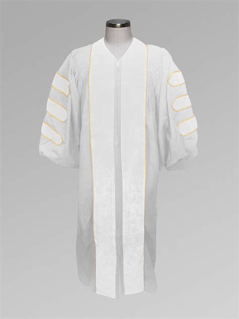 Mens Robes White Doctoral Bars Clergy Robe Attire For Men