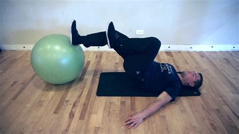 Single Leg Swissball Partial Bend Hip Lift Youtube