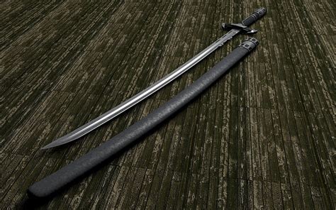 Hd Wallpaper Grey Katana Sword With Sheath And Stand Studio Shot