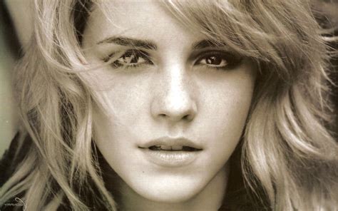 Emma Watson Sepia Women Actress Face Portrait