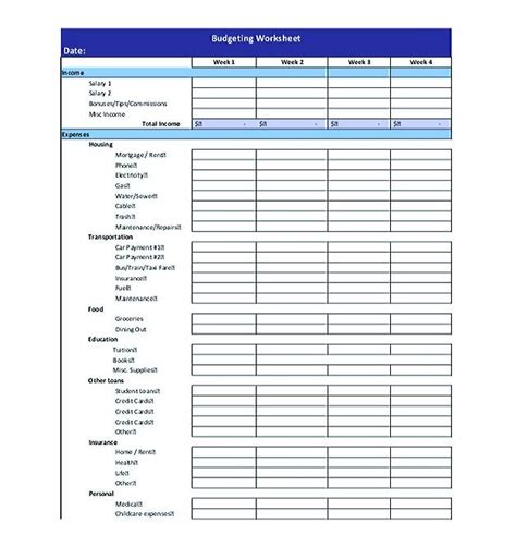 Both the traditional and modern concepts of budgeting and accounting are elaborated. Weekly Budget Template Spreadsheet for Personal Financial Planning (Dengan gambar)