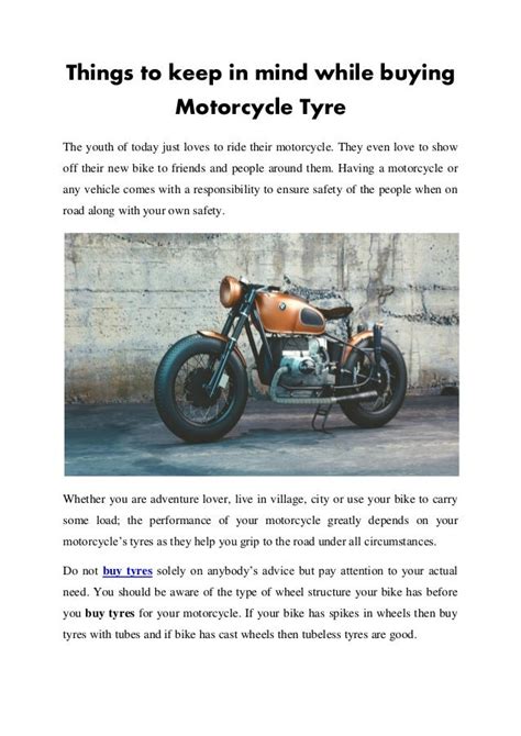 Things To Keep In Mind While Buying Motorcycle Tyre